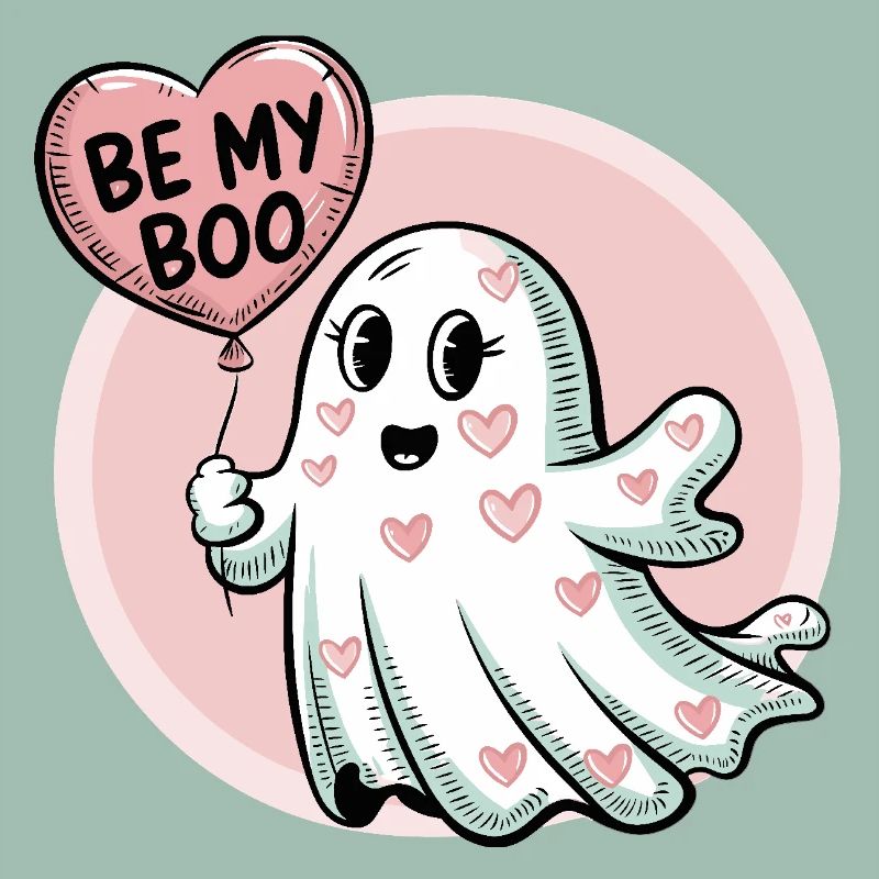 Be My Boo – Cute Ghost Valentine's Design