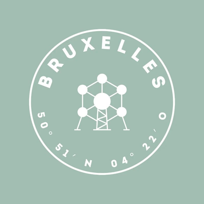 Brussels with Atomium and coordinates