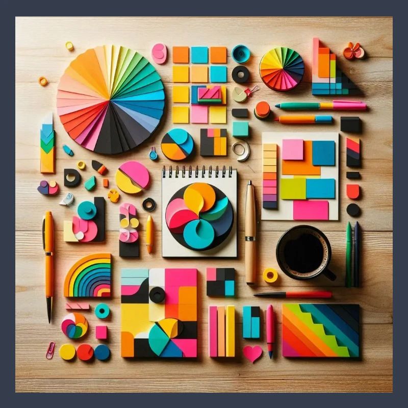 Composition abstraite de formes colorées