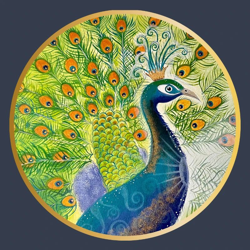 Prächtiger Pfau mit Krone