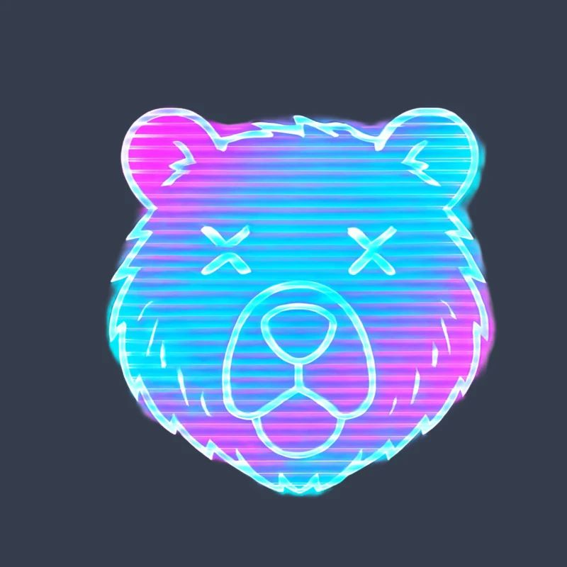 Neon Bärenkopf Gradient