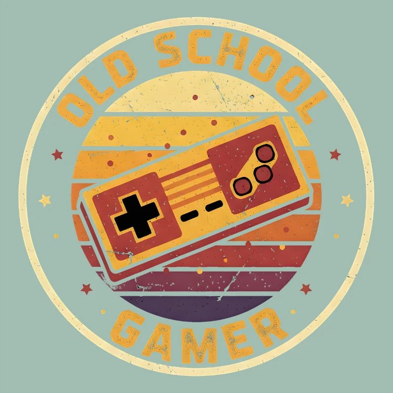 Old School Gamer Sunset Controller Retro Zocker