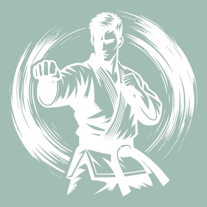 Silhouette de Karaté Parfaite en Combat Dynamique