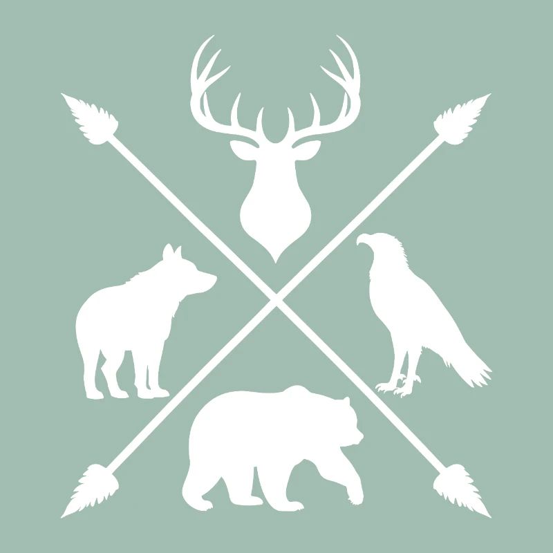 Forest Animals Wilderness Deer Wolf Bear Arrows