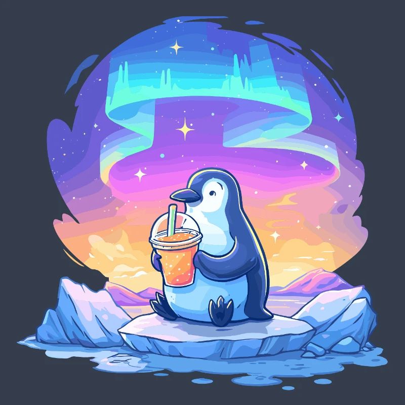 Aurora-Pinguin mit Getränk