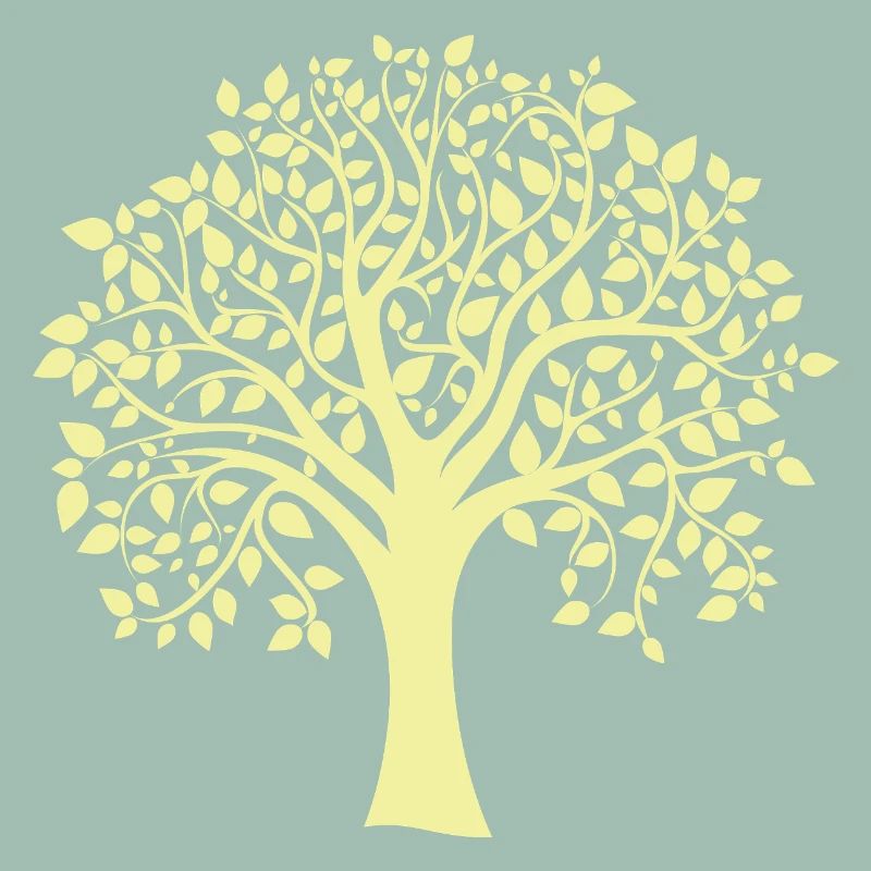Silhouette jaune d’arbre jumbo imprimé