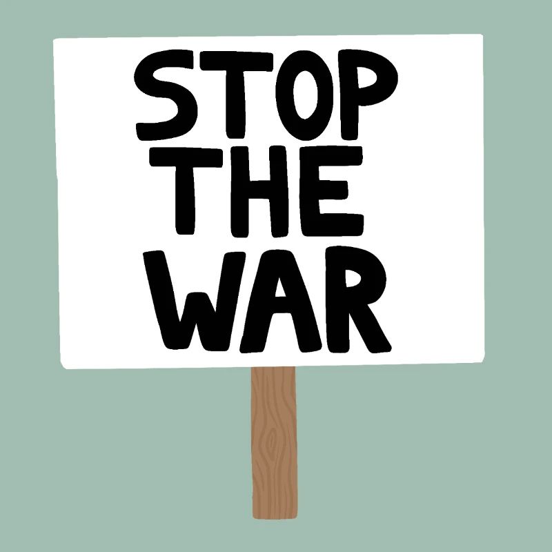 Stopp das Kriegsprotest-Schild
