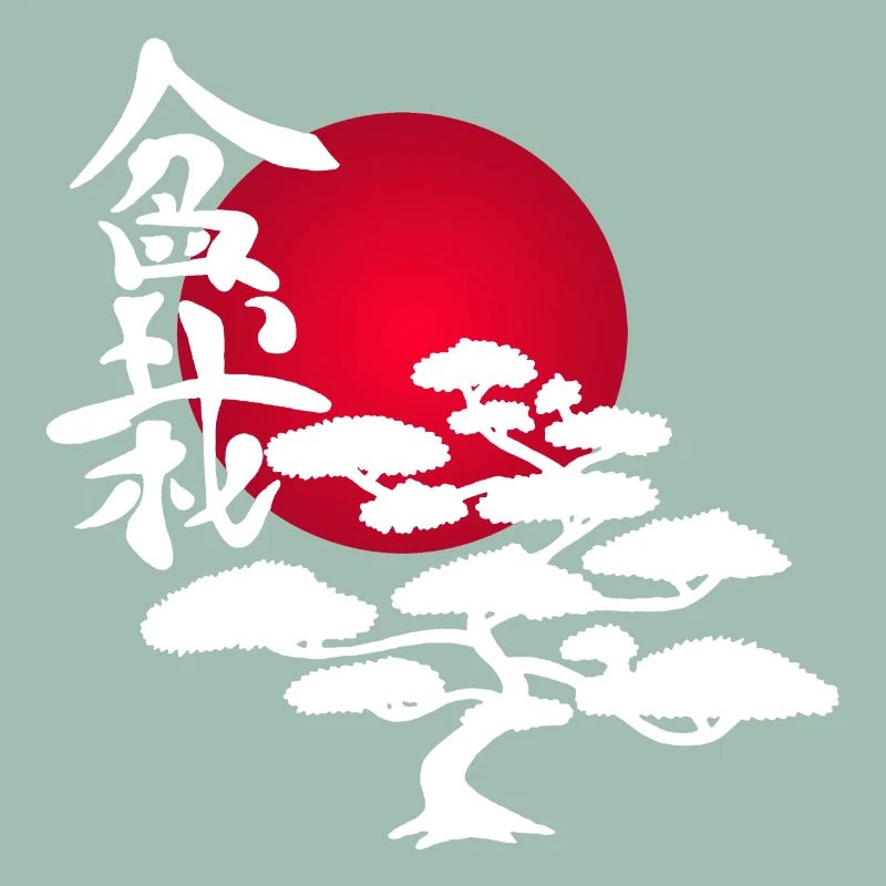 White tree and red sun