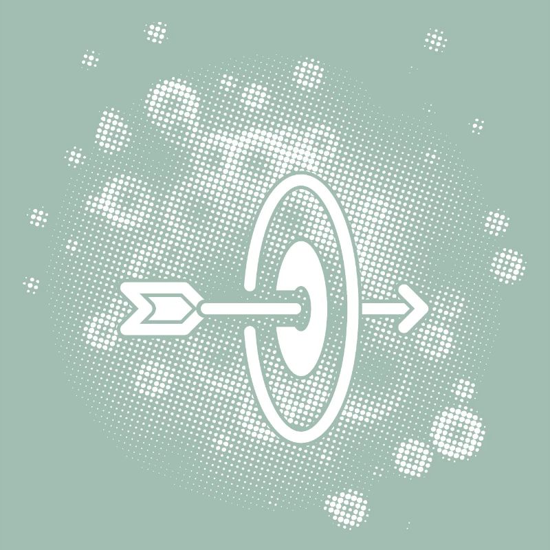 Flèche avec arrière-plan de points