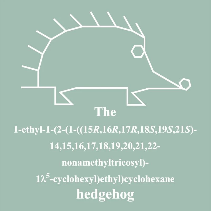 Hedgehog Molecule - IUPAC nomenclature Joke -w
