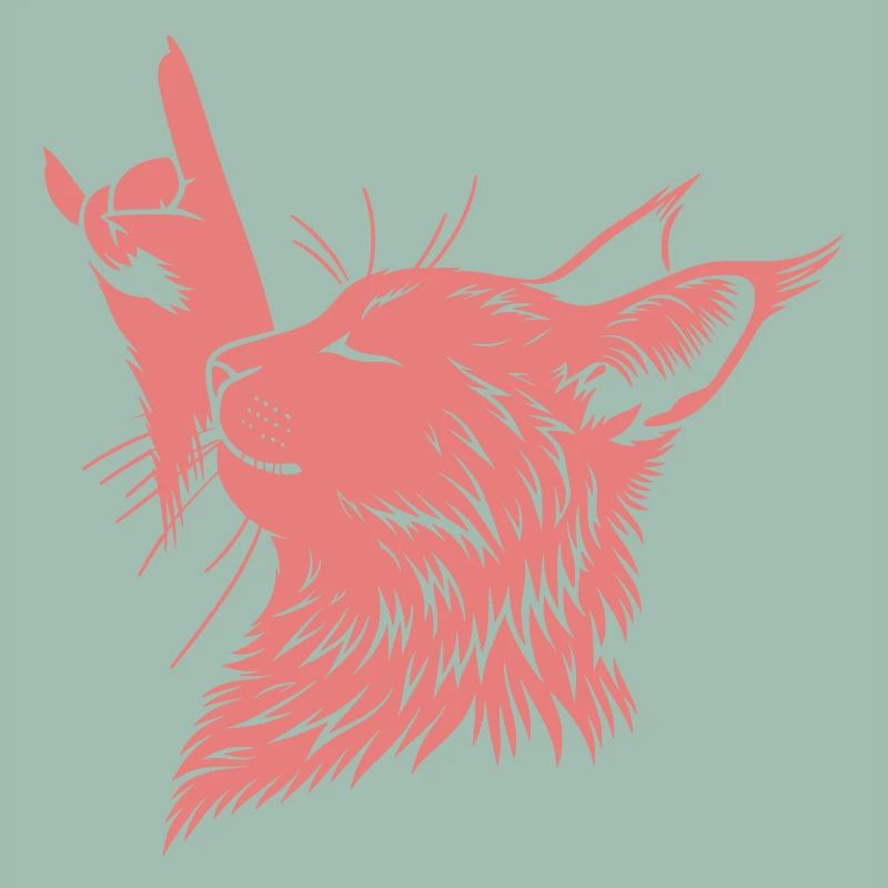Profil de chat jupe – silhouette de cornes de diable