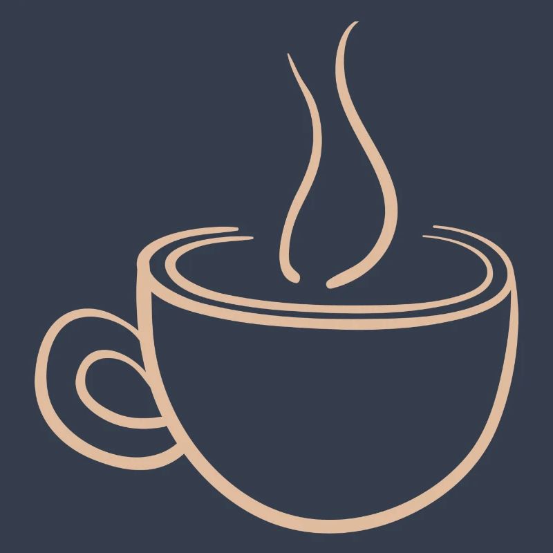 Steaming Coffee Mug Minimal Design