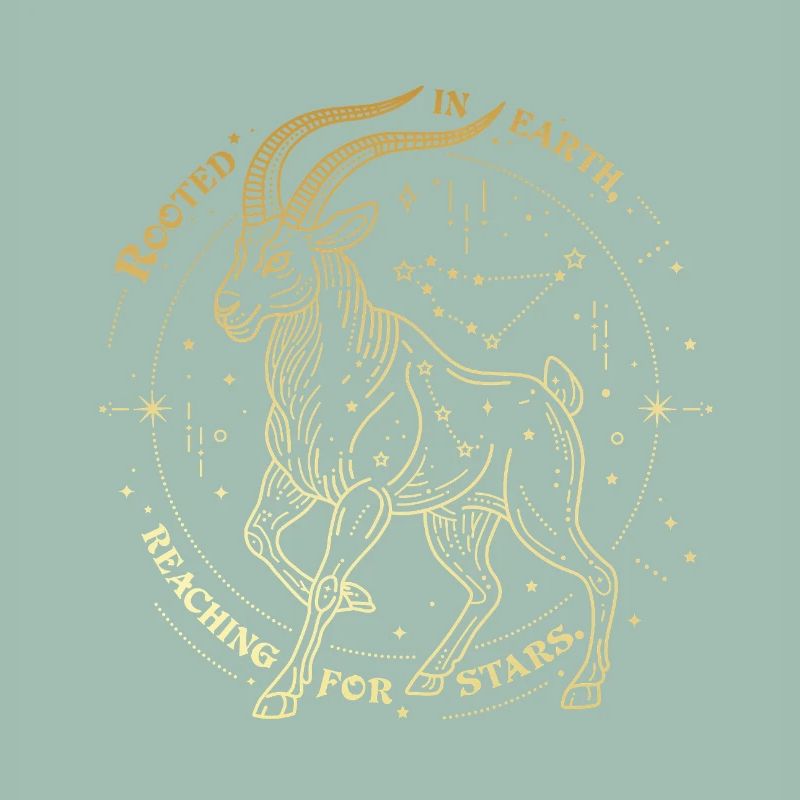 Steinbock Sternzeichen Geschenk – Erde & Sterne Design