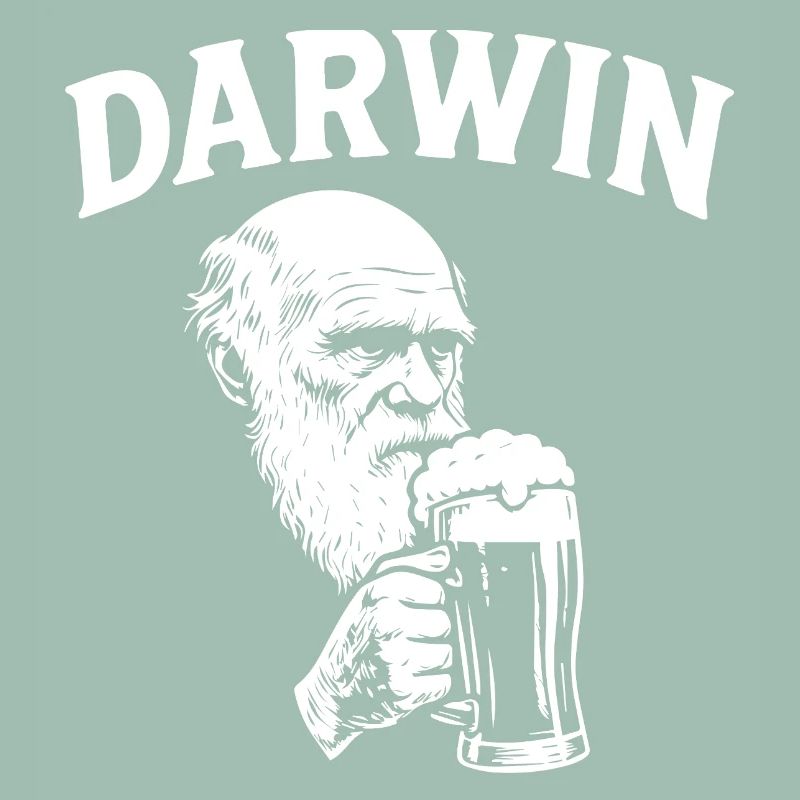 Darwin trinkt Bier