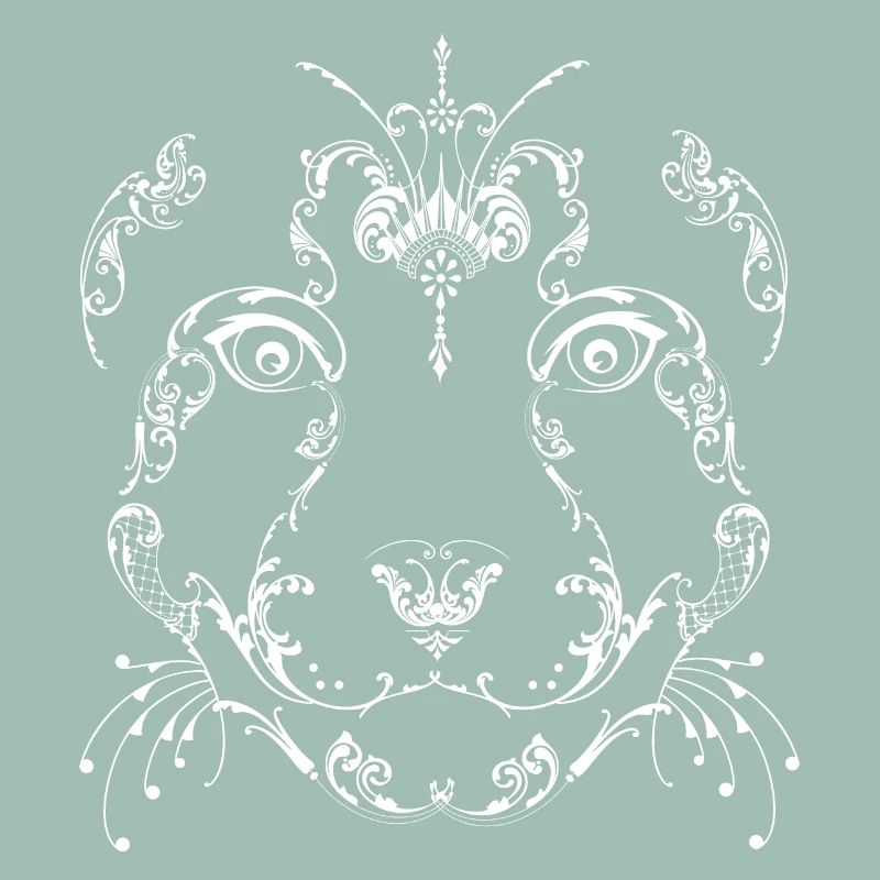 Snow leopard cheetah psychedelic ornament pattern