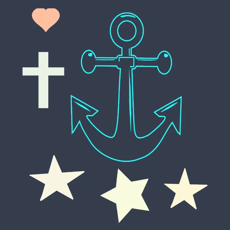 Leuchtender Anker mit Sternen