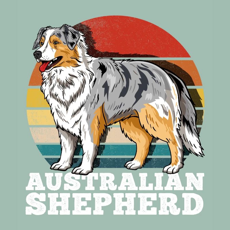 Australian Shepherd Aussie Retro