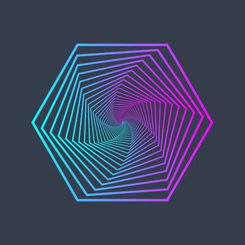 Neon-Polygonspirale Gradient