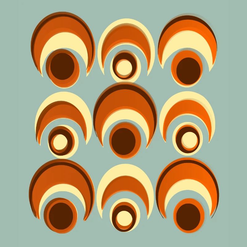 60s 70s Retro Pattern Circle Style Pattern