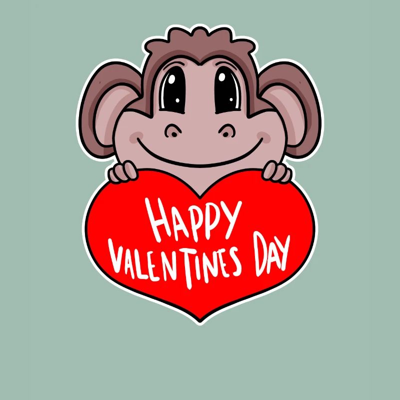 Valentinstag Herz Affe