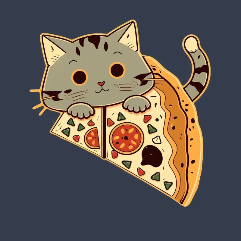 Pizza mit Katze