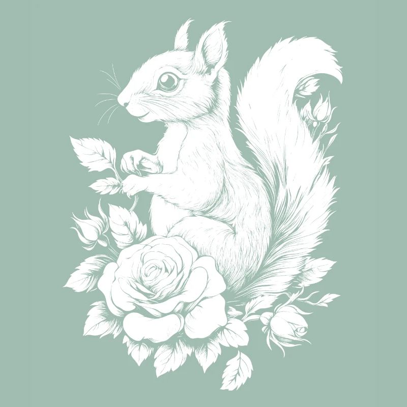 Eichhörnchen Blumen Rose Ästhetik Hörnchen