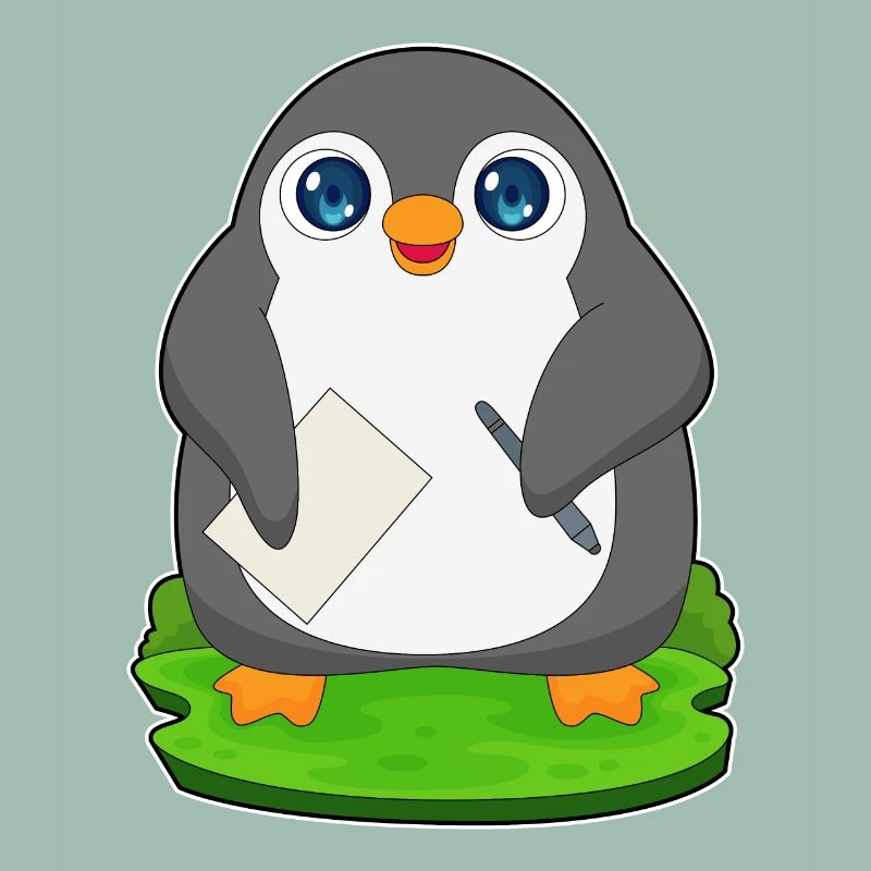 Pinguin Stift Papier