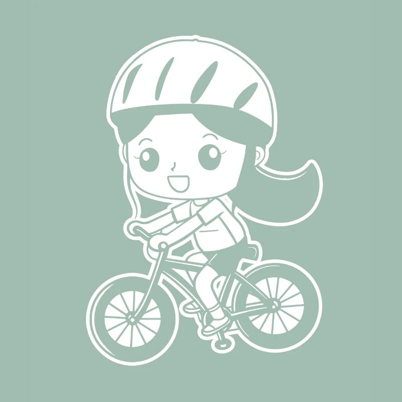 Radfahrerin Comic Stil
