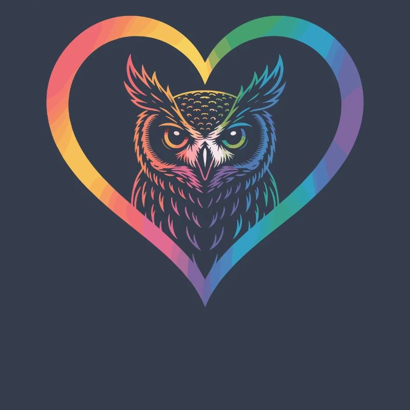 Regenbogen Eulen Herz Design