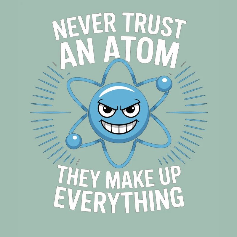 Funny Physics Shirt – Don't Trust an Atom Saying