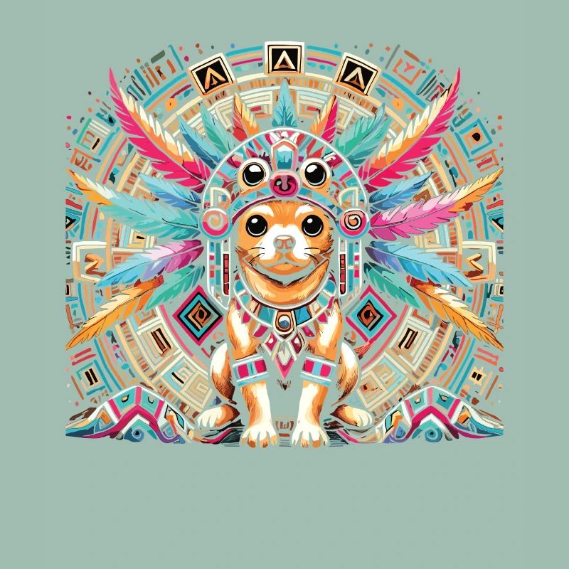 Aztekischer Hund mit Federn
