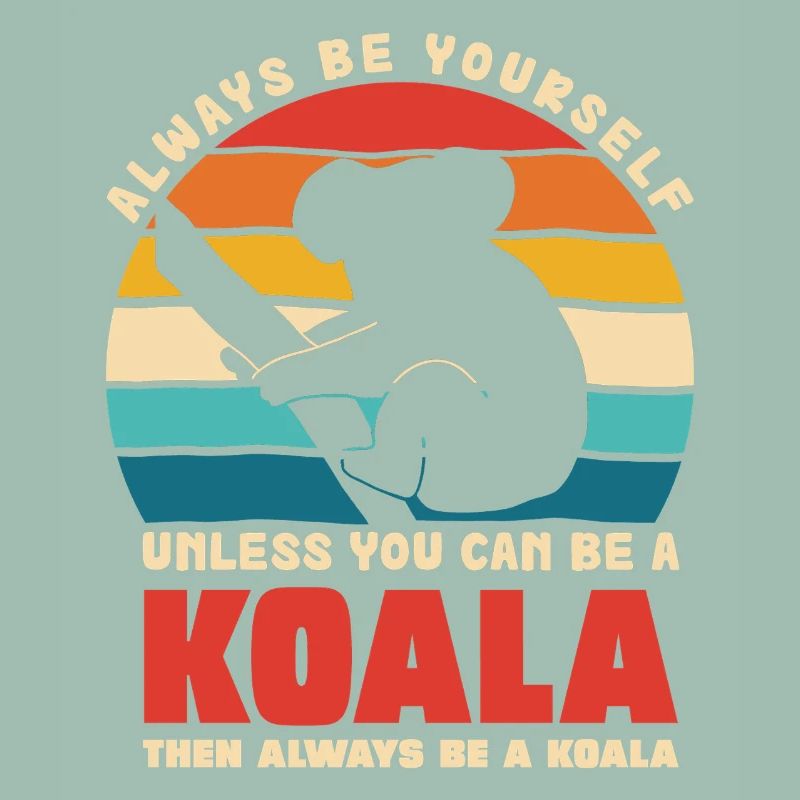 Koala Motto Rétro Coucher de soleil