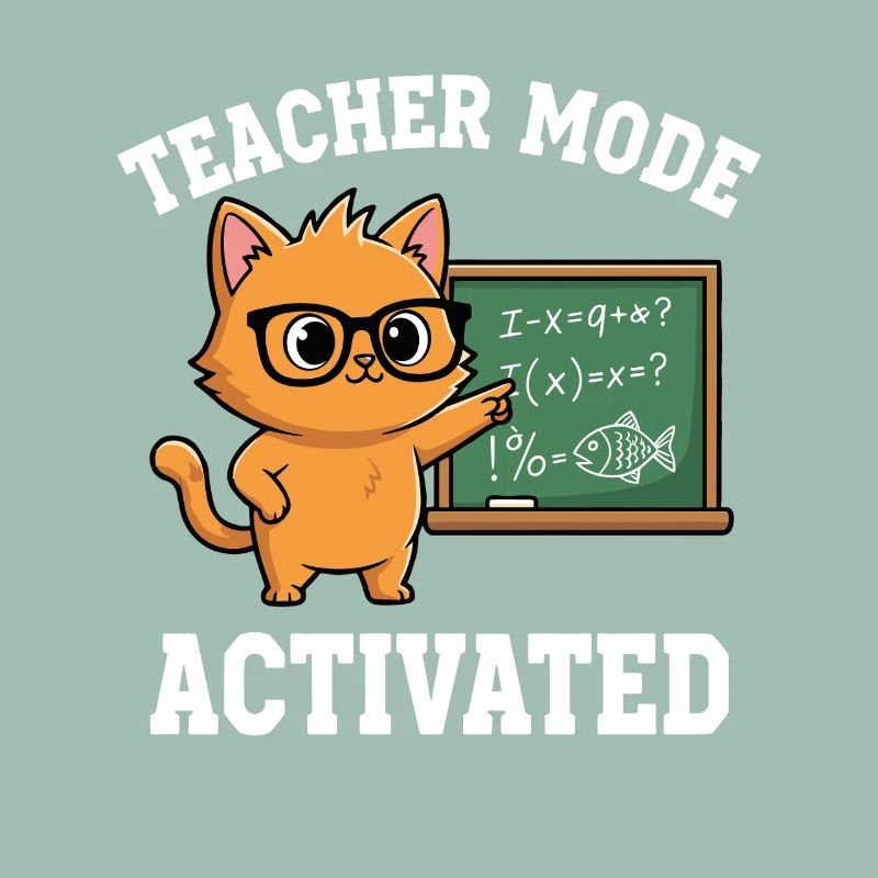 Mode professeur activé Chat enseignant Déclaration drôle