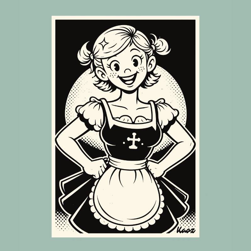 Dirndl Mädchen Cartoon