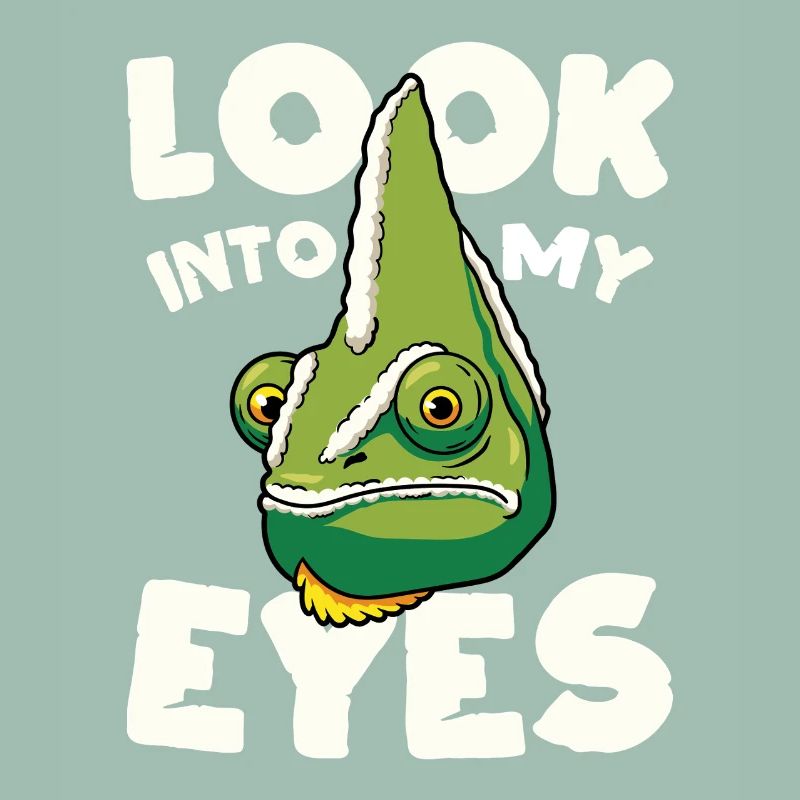 Regarde-moi dans les yeux, design caméléon drôle