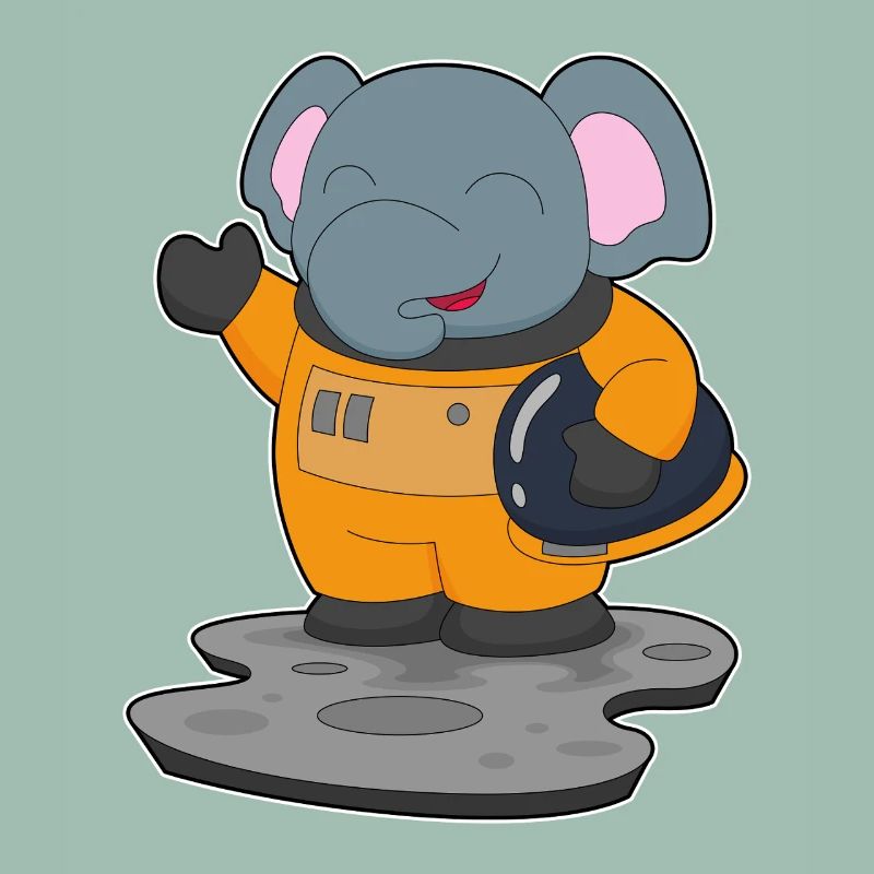 Astronaute éléphant spatial