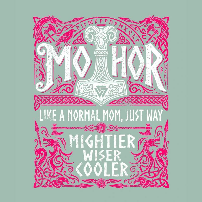 Mothor Wikinger Mutter Thor Hammer Spruch