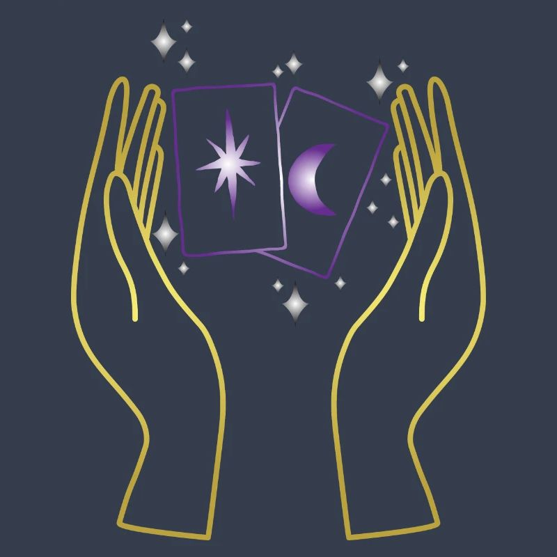 Magic hands with tarot cards