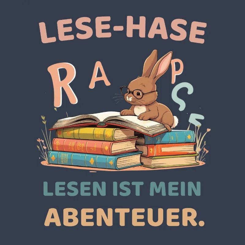 Lese-Hase mit Lernmotiven