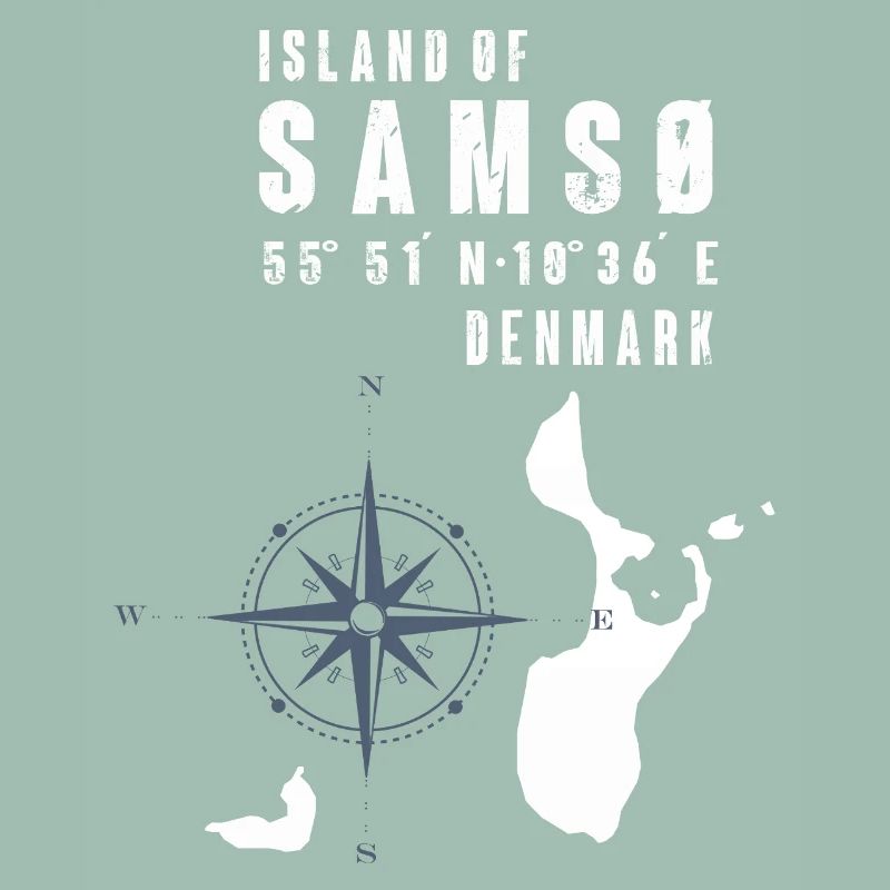 Samsø Samsoe Inselumriss Kompass
