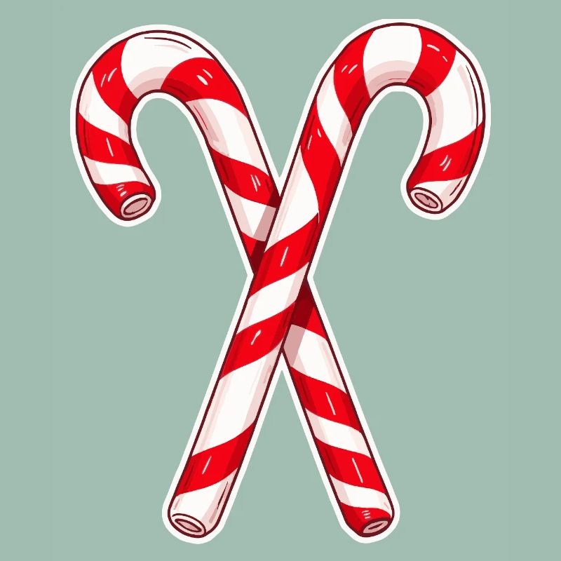 Crossed Candy Cane Duo