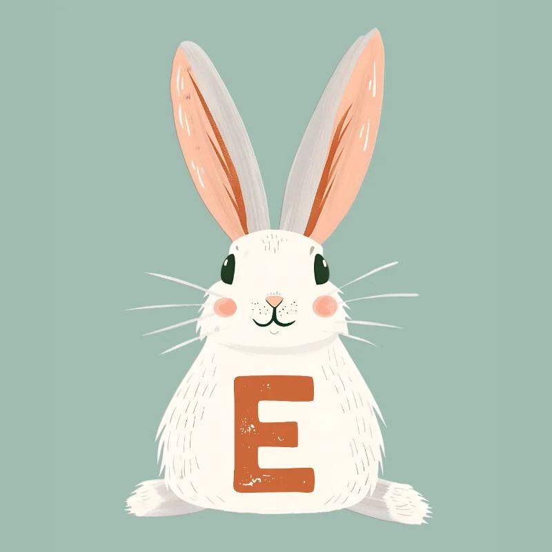 E Letter - Bunny - Personalizable