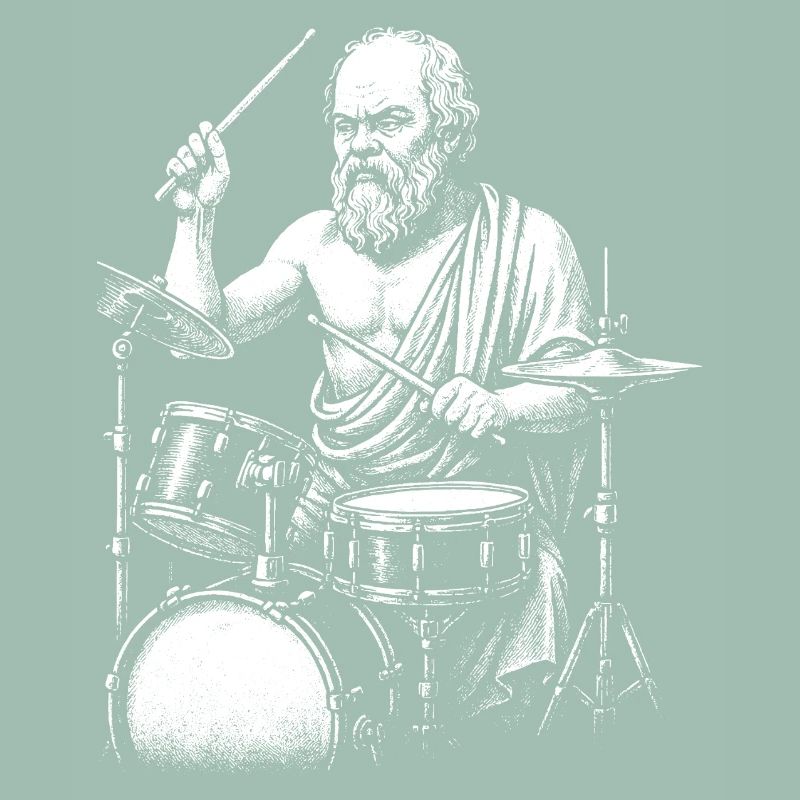 Ancient Greek Philosopher Socrates Drumming
