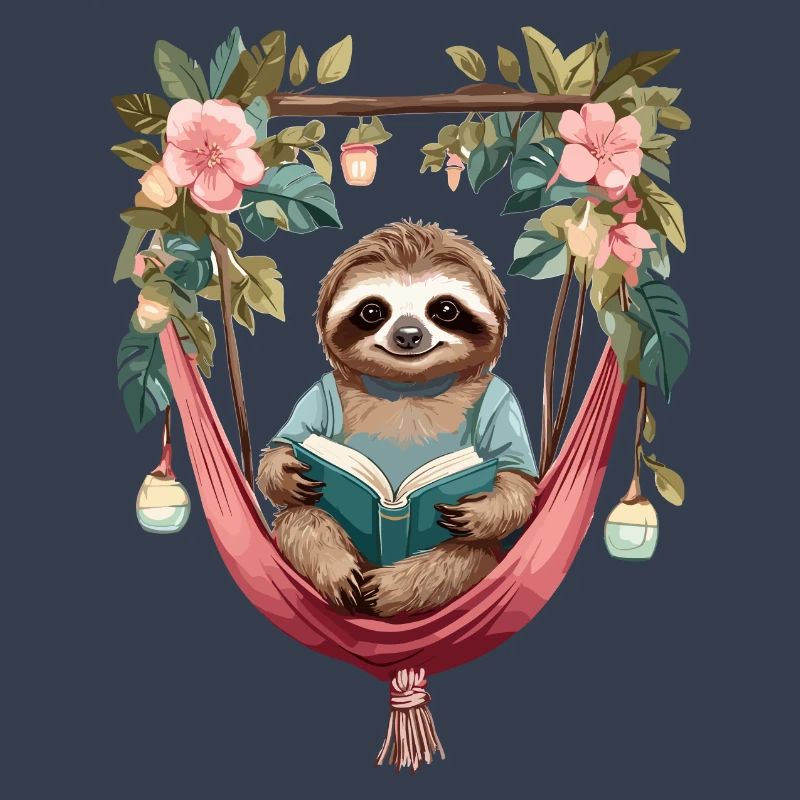 Cute sloth in hammock