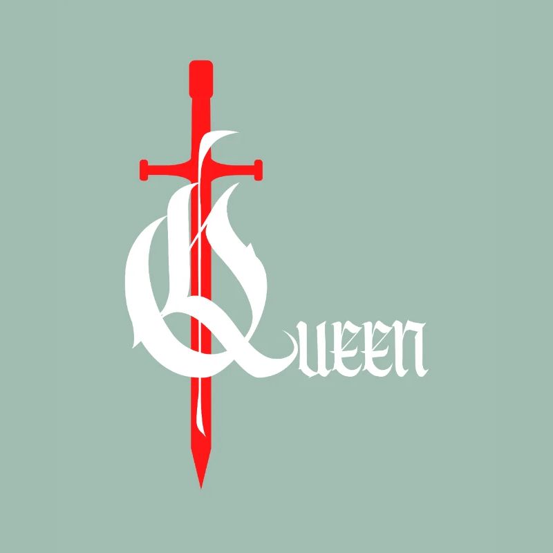 Gothique Queen Design avec épée avec texte blanc