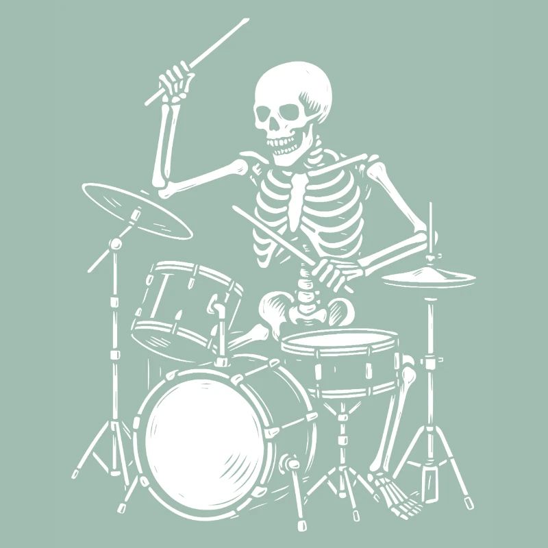 Skeleton Playing the Drums Artwork
