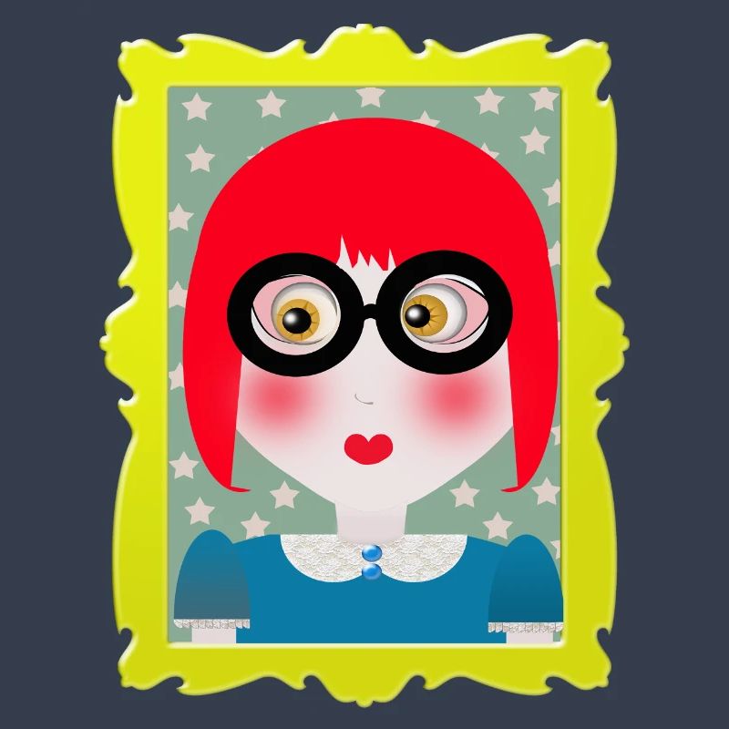 Retro-Porträtmädchen mit Brille