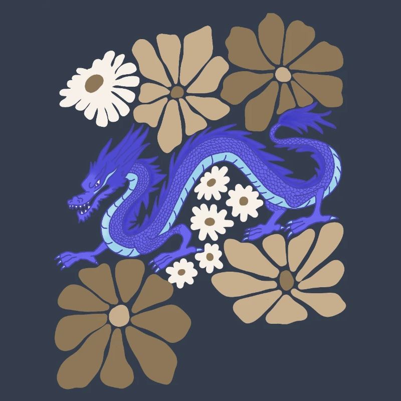Blumenblauer Drache