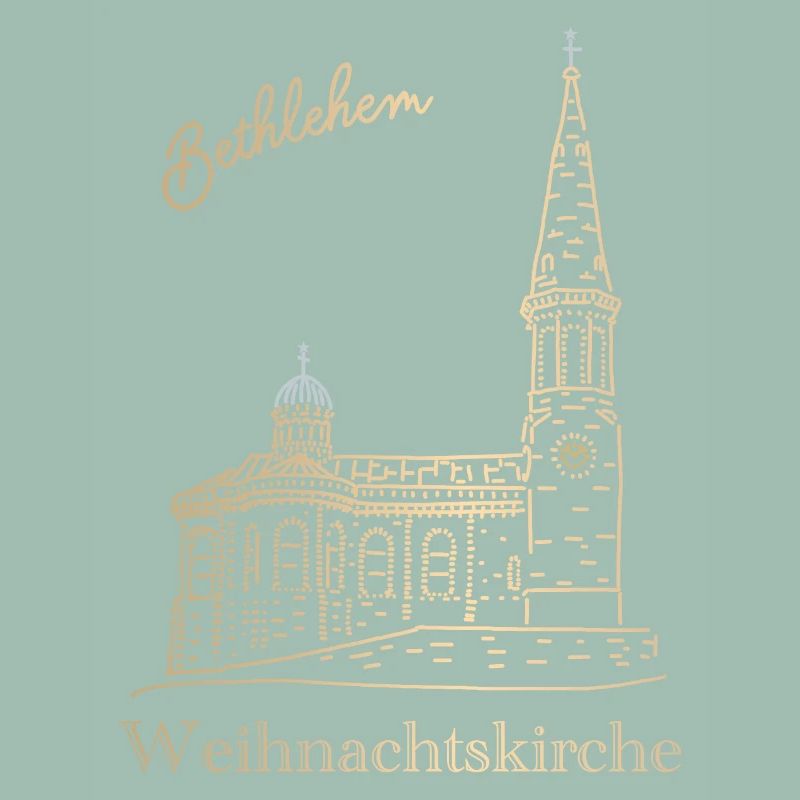 Weihnachtskirche Bethlehem Handzeichnung