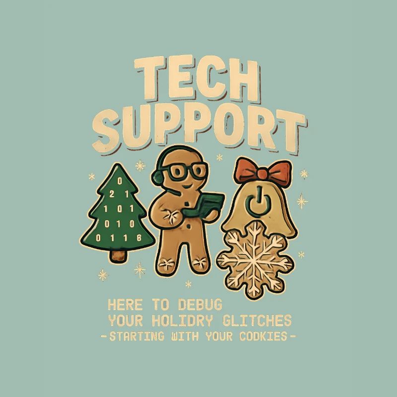 Support technique vintage Rétro IT Noël